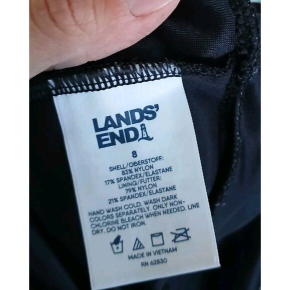 Lands' End Crossover Swim Dress Size 8 Pink Floral Paisley Skirted Beach Cruise - Picture 5 of 7